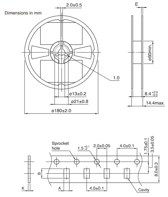 机械图纸 - TDK MLZ1608C功率电感器